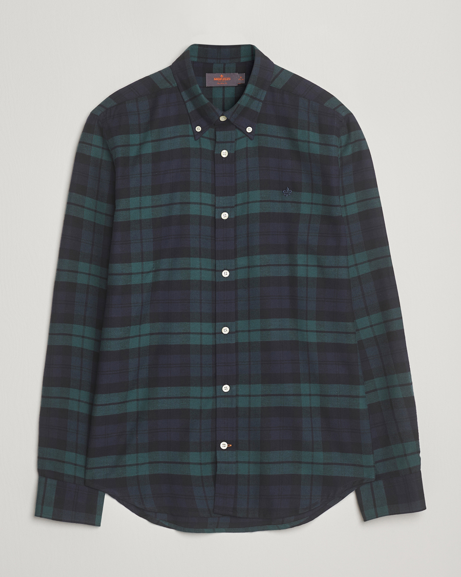 Herren | Hemden | Morris | Soft Twill Tartan Shirt Navy