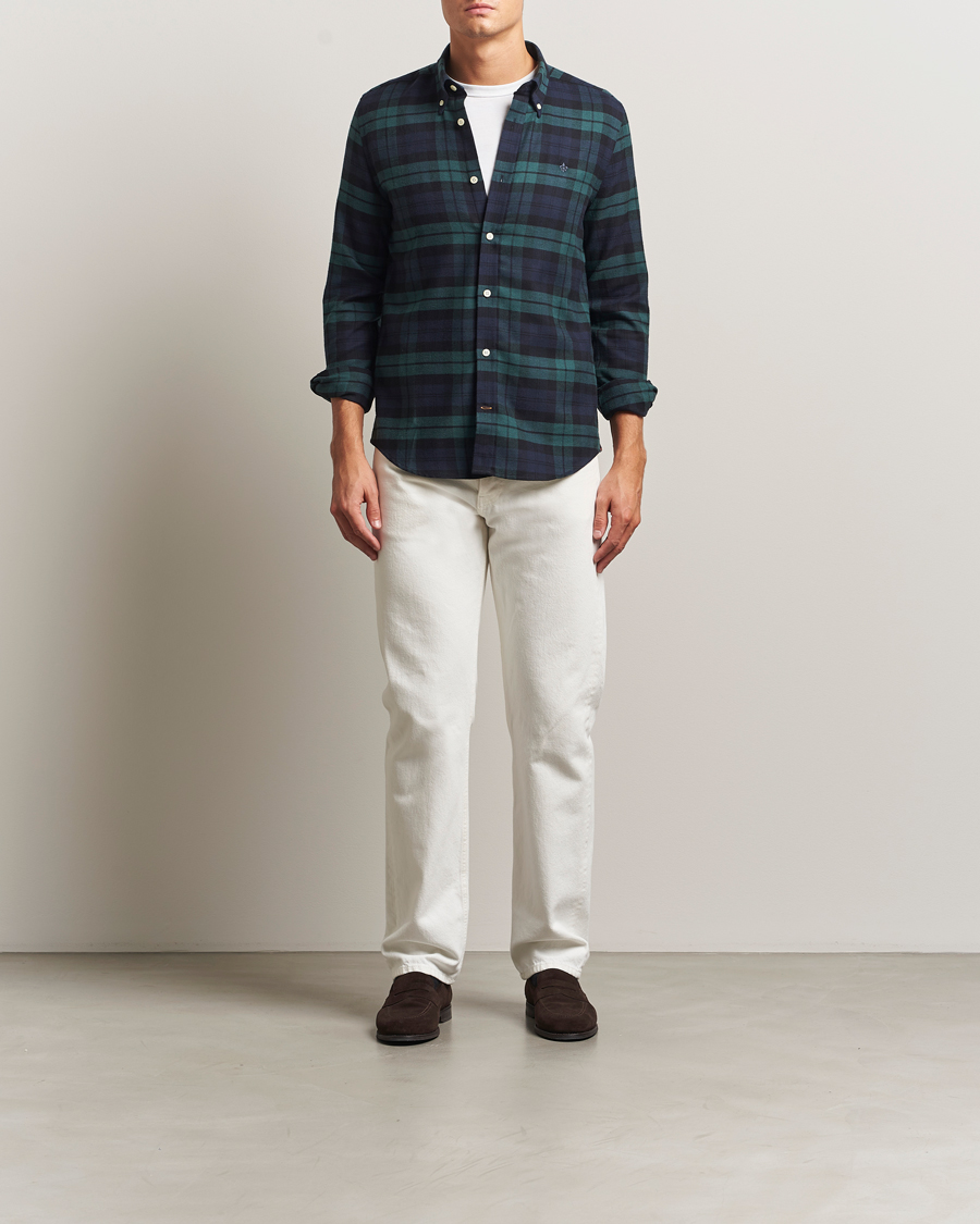 Herren | Hemden | Morris | Soft Twill Tartan Shirt Navy