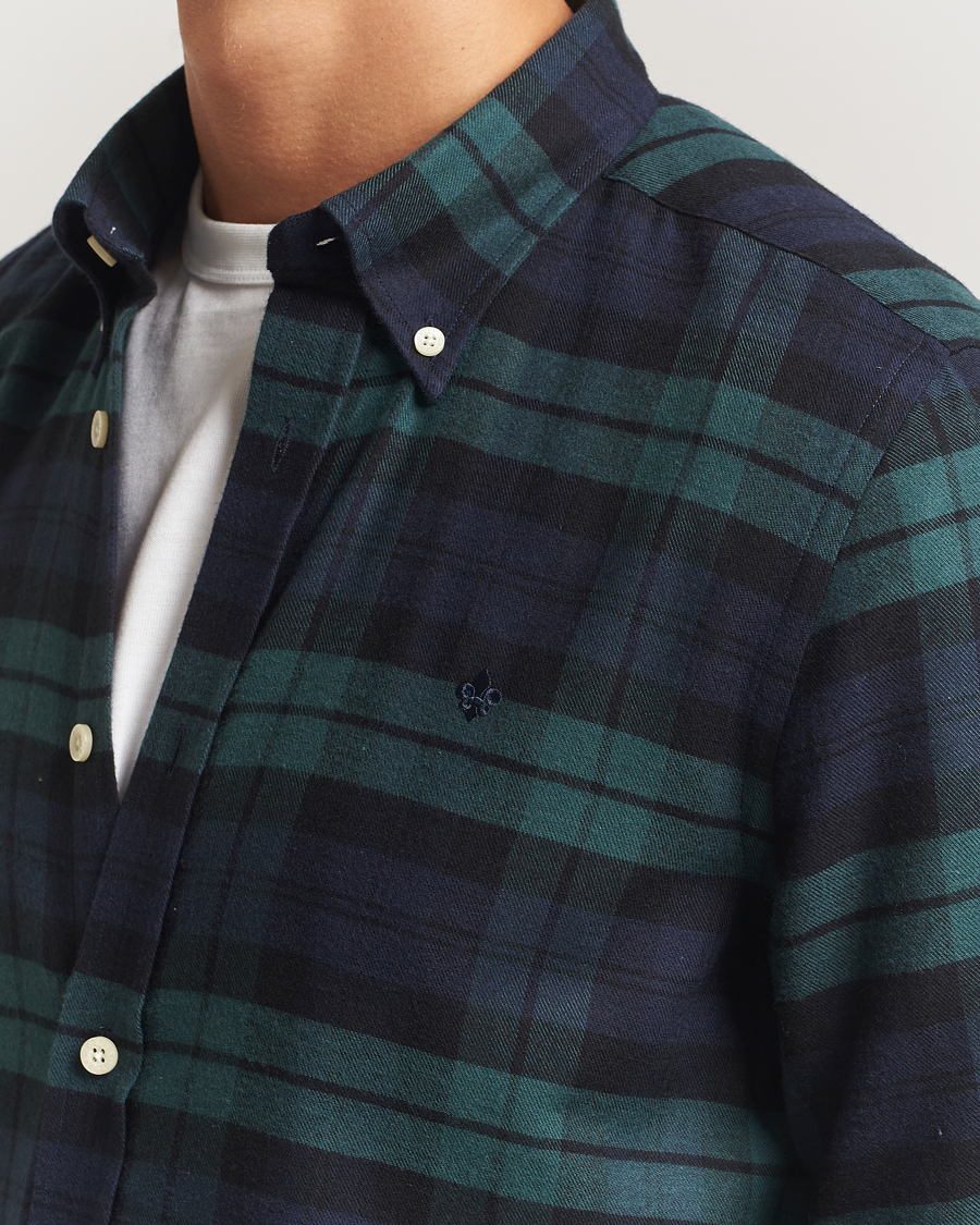 Herren | Hemden | Morris | Soft Twill Tartan Shirt Navy