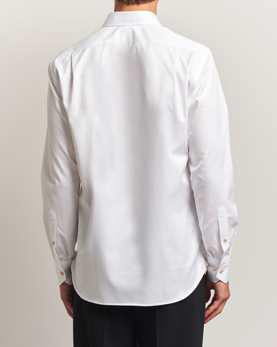 Herren | Hemden | Stenströms | Regular Fit Contrast Cotton Shirt White