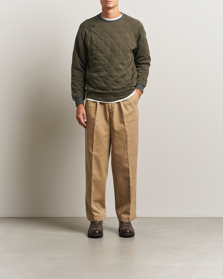 Herren | Pullover | BEAMS PLUS | MIL Quilt Crew Neck Olive