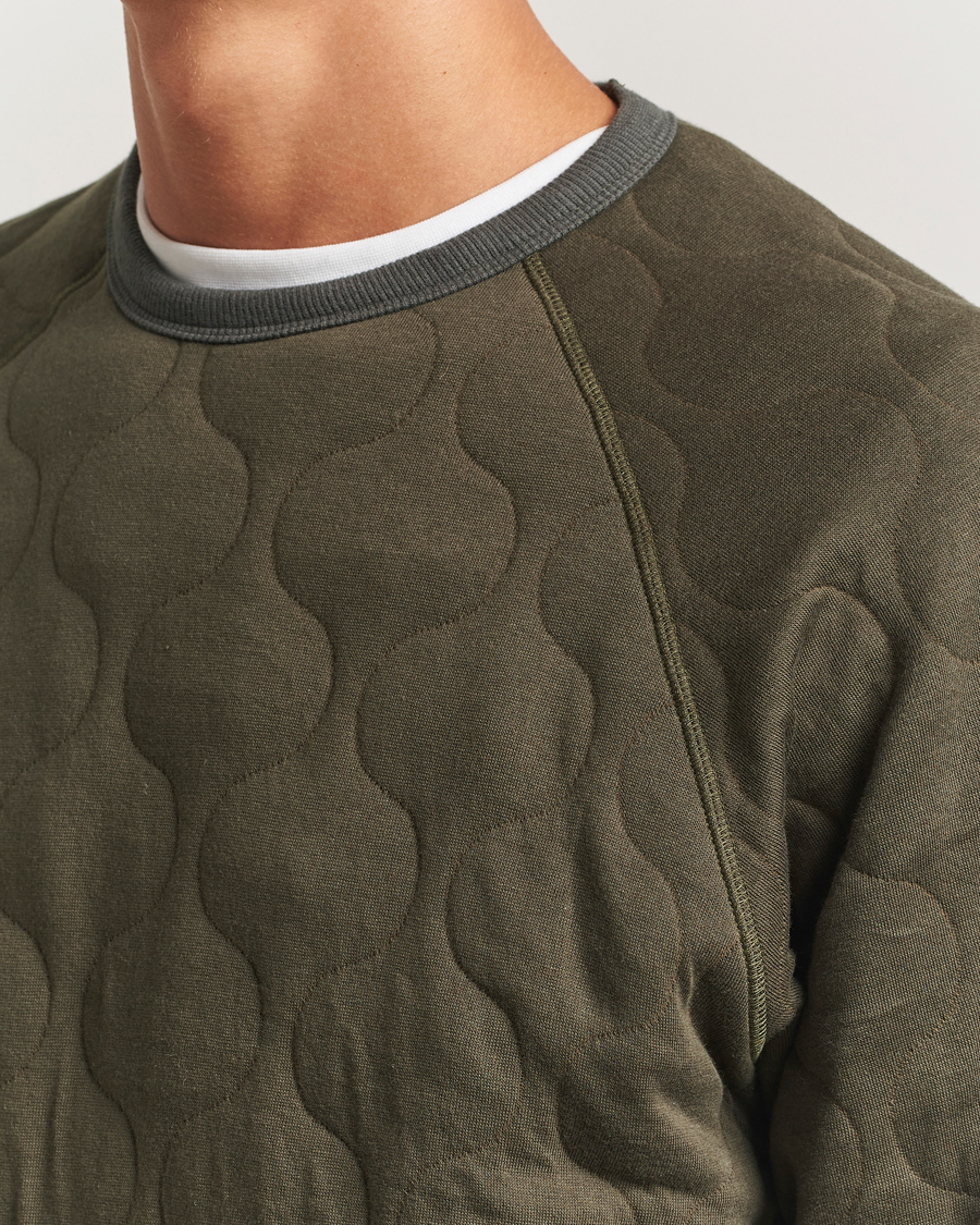 Herren | Pullover | BEAMS PLUS | MIL Quilt Crew Neck Olive