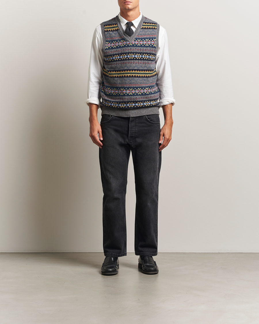 Herren | Pullover | BEAMS PLUS | Fairisle Knit Vest Grey