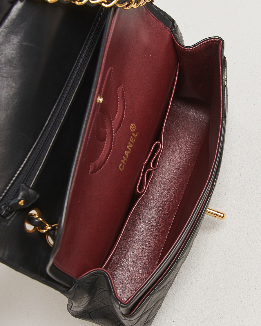 Herren | Chanel Pre-Owned Classic Double Flap Medium Black | Chanel Pre-Owned | Classic Double Flap Medium Black