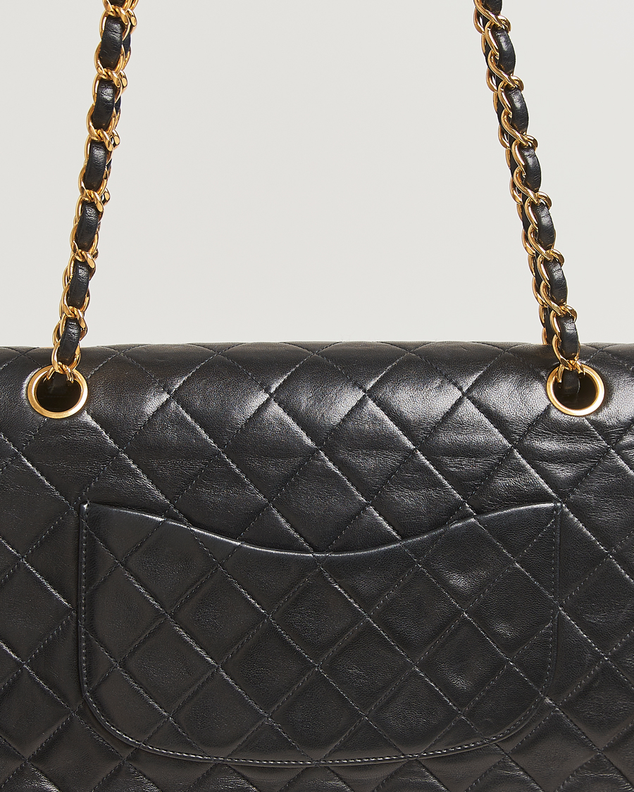 Herren | Chanel Pre-Owned Classic Double Flap Medium Black | Chanel Pre-Owned | Classic Double Flap Medium Black