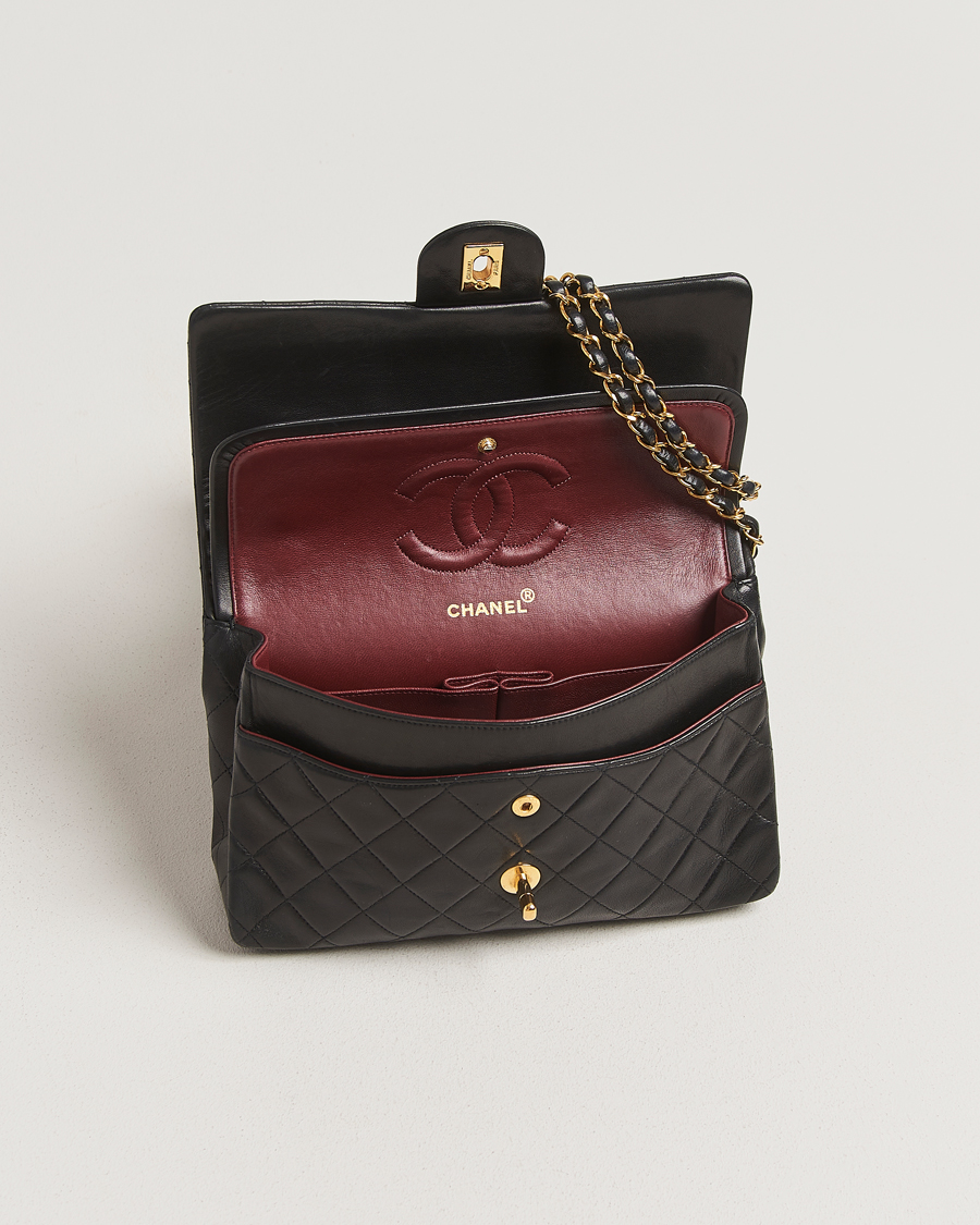 Herren | Chanel Pre-Owned Classic Double Flap Medium Black | Chanel Pre-Owned | Classic Double Flap Medium Black