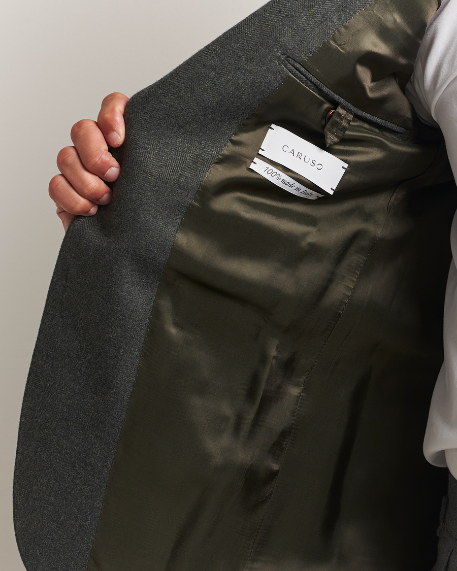 Herren | Sakkos | Caruso | Aida Brushed Cotton Herringbone Blazer