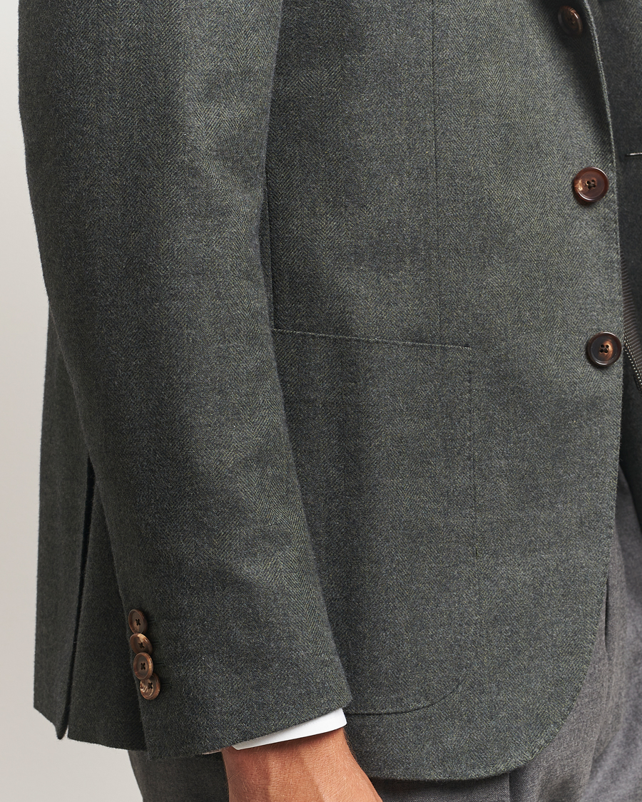 Herren | Sakkos | Caruso | Aida Brushed Cotton Herringbone Blazer