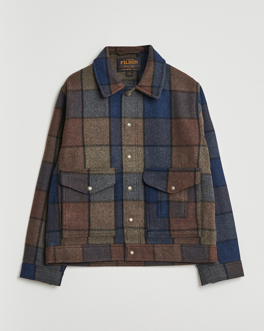 Herren | Jacken | Filson | Mackinaw Checked Wool Work Jacket Blue/Brown