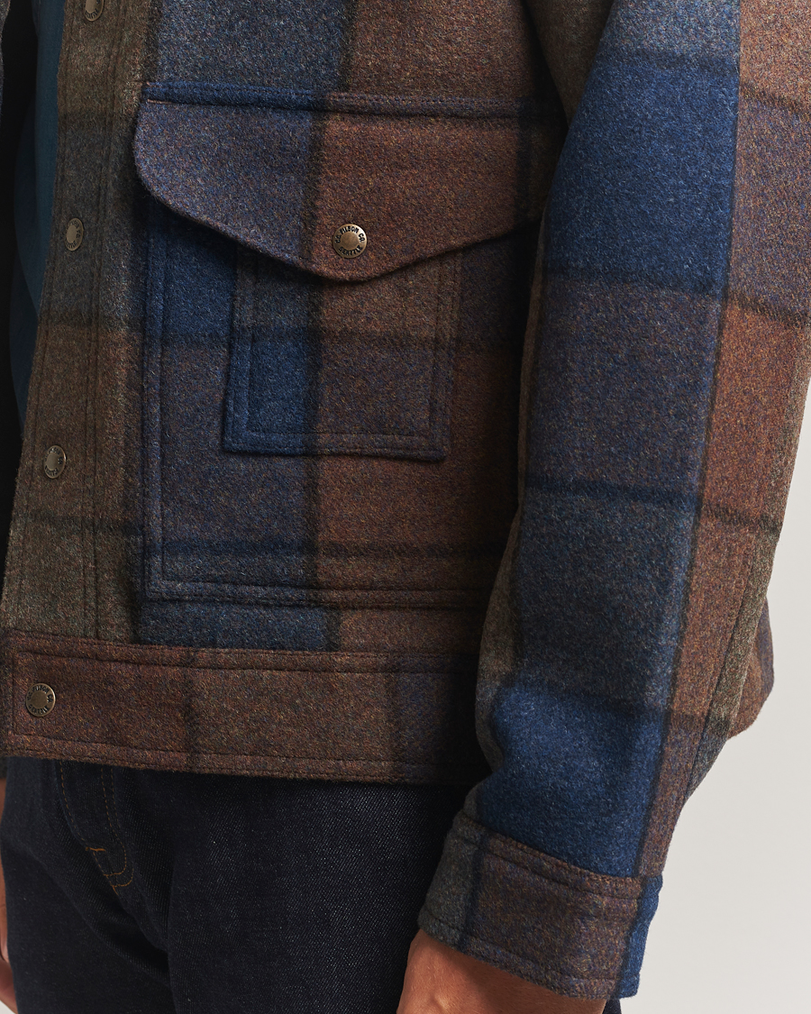 Herren | Jacken | Filson | Mackinaw Checked Wool Work Jacket Blue/Brown