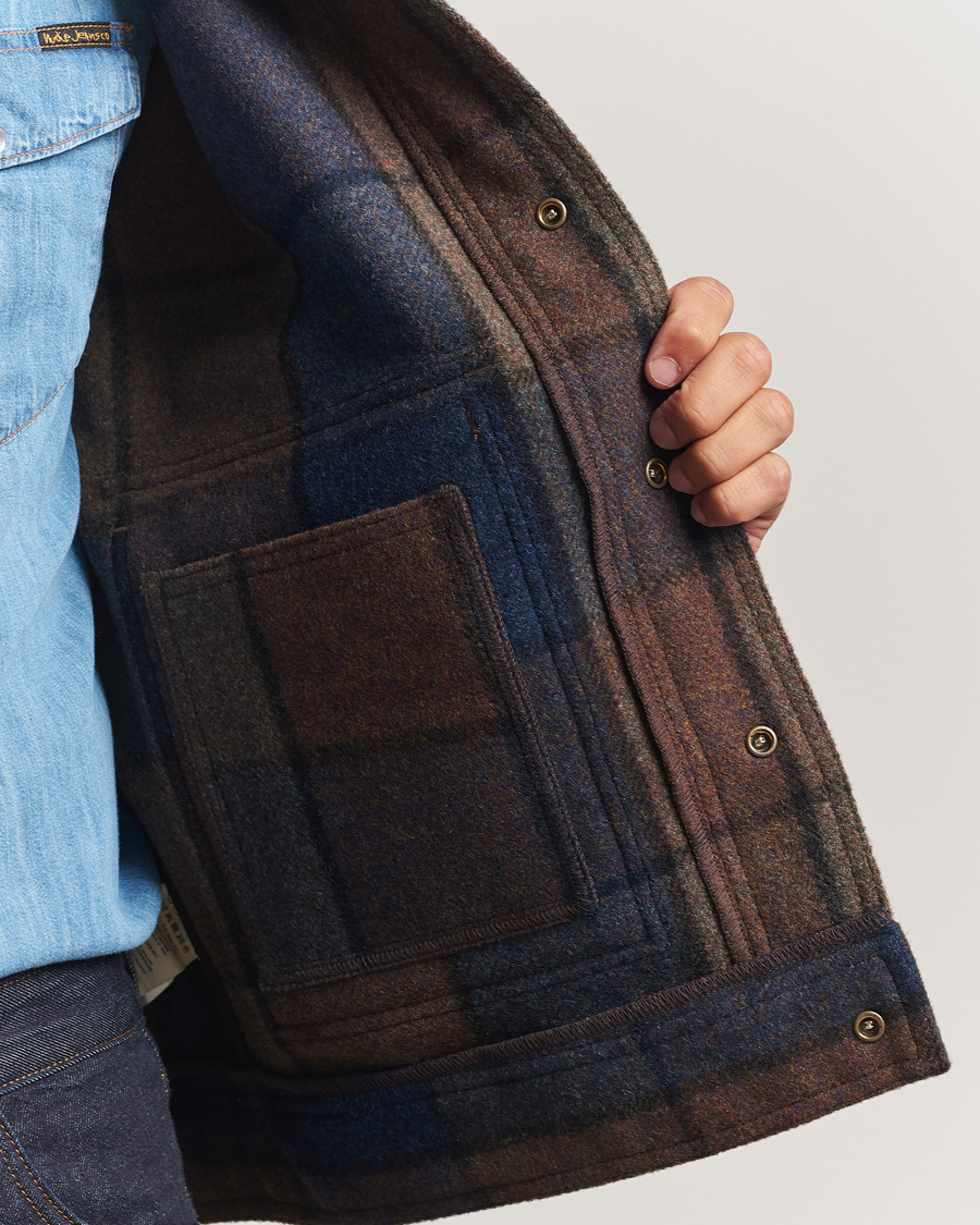 Herren | Jacken | Filson | Mackinaw Checked Wool Work Jacket Blue/Brown