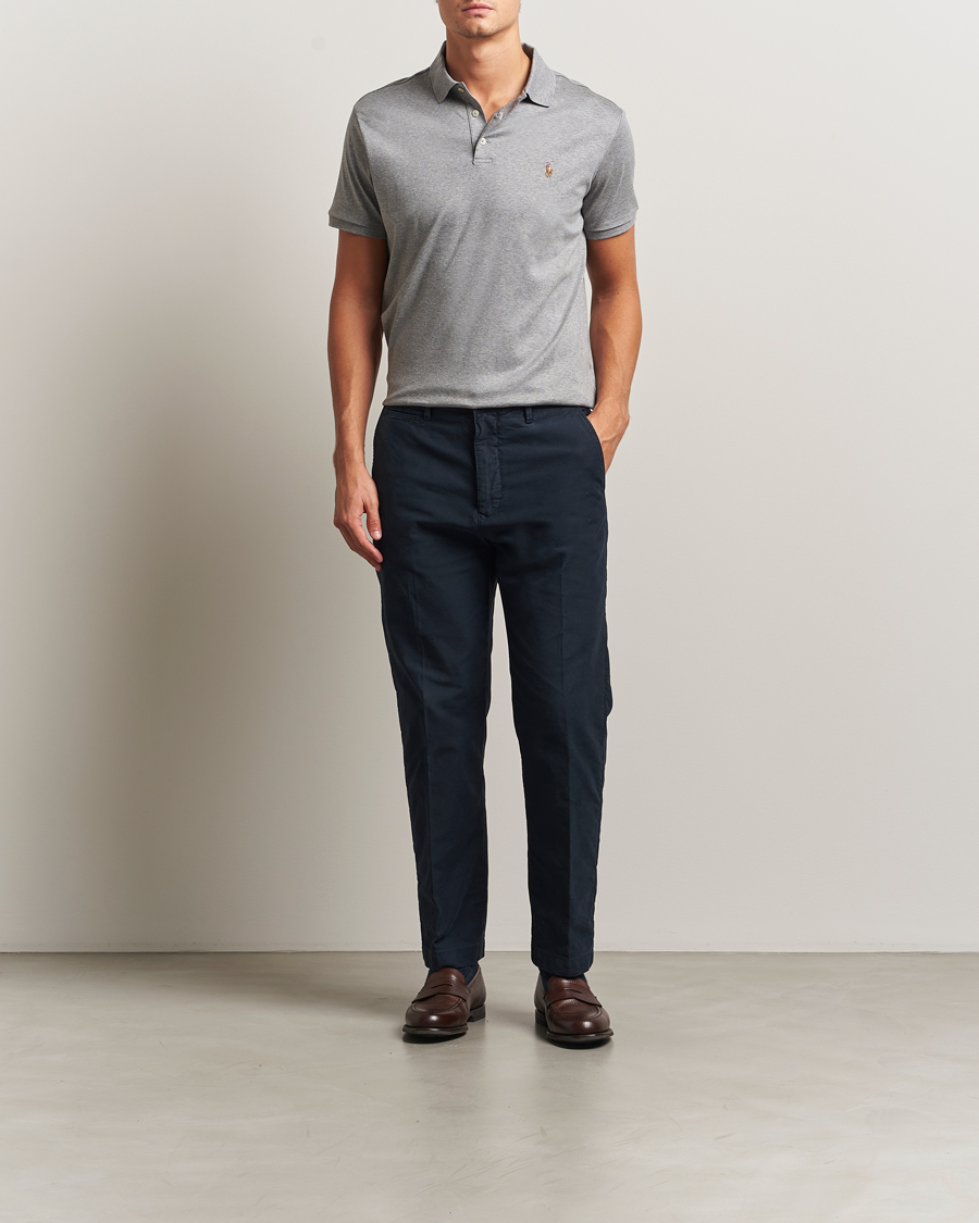 Herren | Poloshirts | Polo Ralph Lauren | Custom Slim Fit Cotton Polo Steel Heather