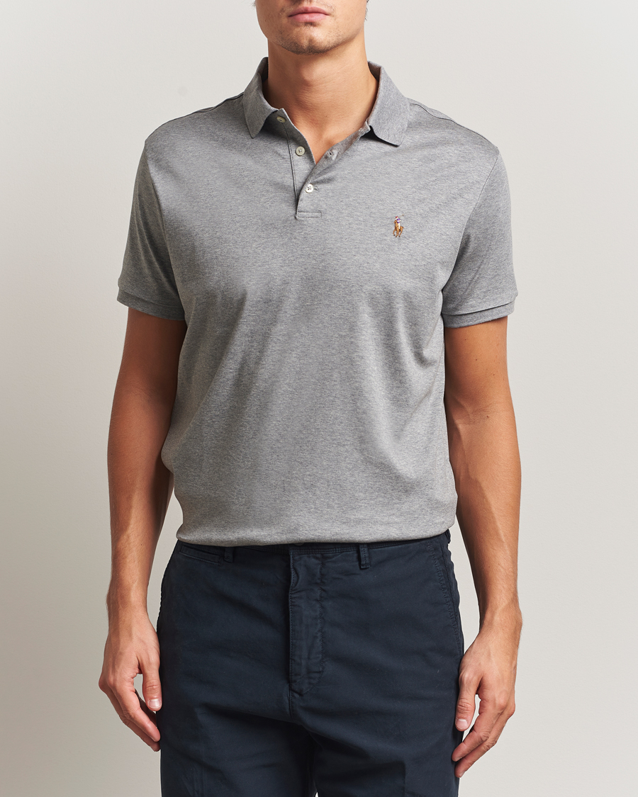 Herren | Poloshirts | Polo Ralph Lauren | Custom Slim Fit Cotton Polo Steel Heather