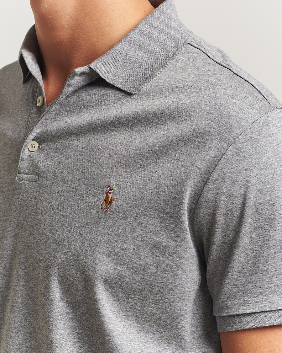 Herren | Poloshirts | Polo Ralph Lauren | Custom Slim Fit Cotton Polo Steel Heather
