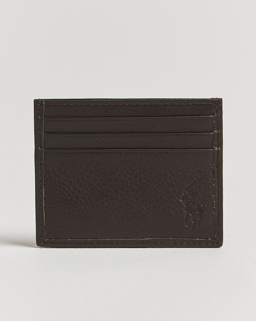 Herren | Geldbörsen | Polo Ralph Lauren | Pebbled Leather Credit Card Holder Brown