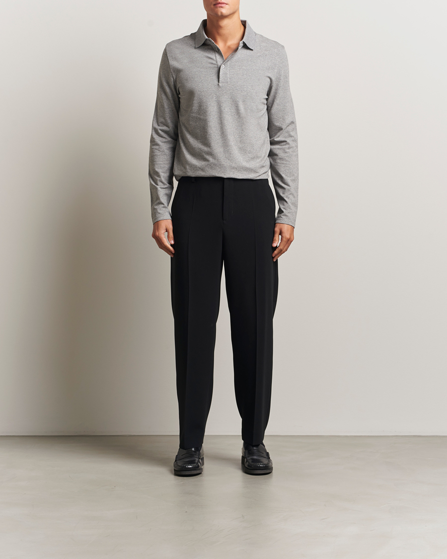 Herren | Poloshirts | Filippa K | Luke Lycra Polo Shirt Mid Grey Melange