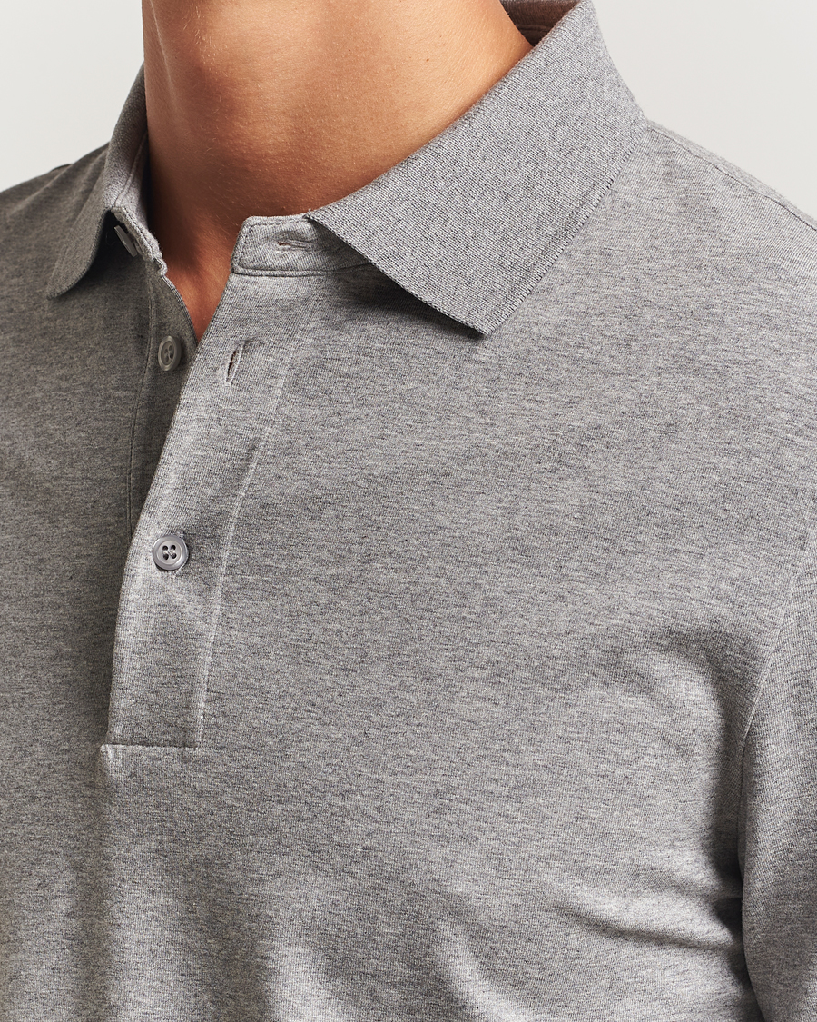 Herren | Poloshirts | Filippa K | Luke Lycra Polo Shirt Mid Grey Melange