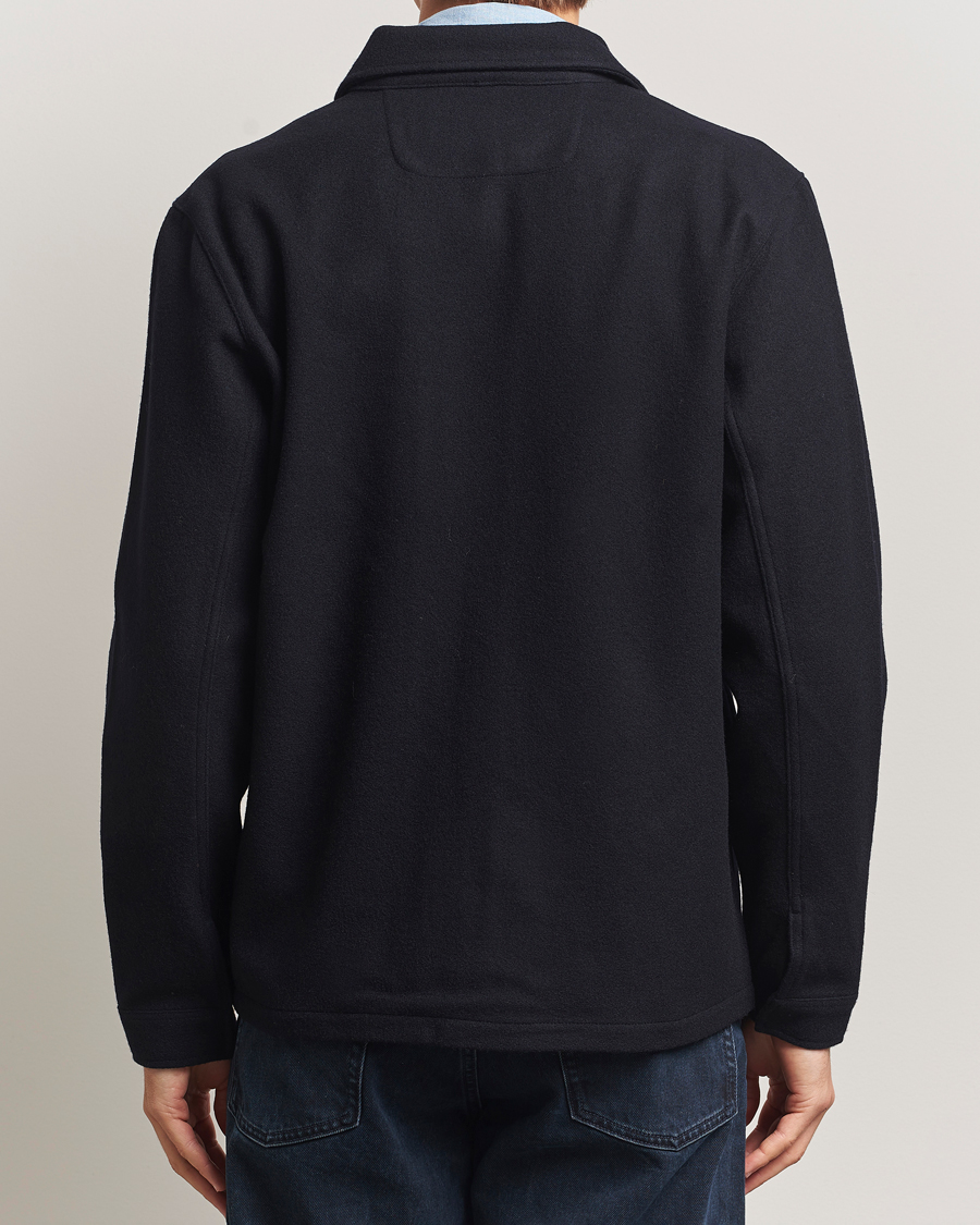 Herren | Hemden | A Day's March | Fraser Wool Zip Overshirt Navy