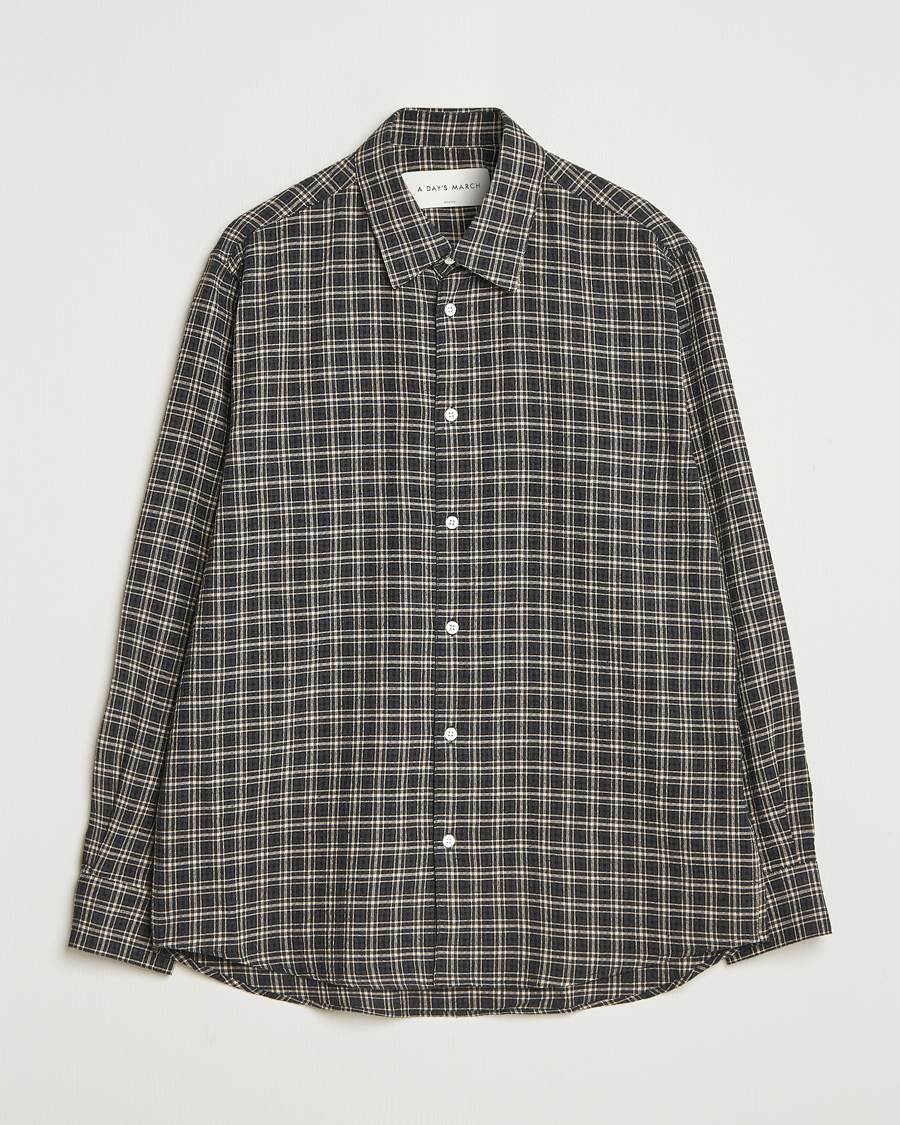 Herren | Hemden | A Day's March | Landon Checked Shirt Black