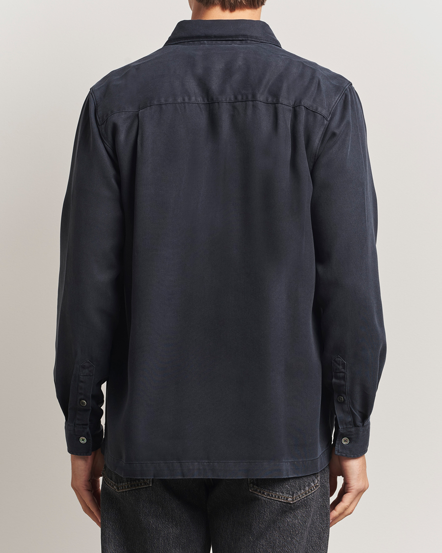 Herren | Hemden | A Day's March | Clean Cut Lyocell Shirt Navy