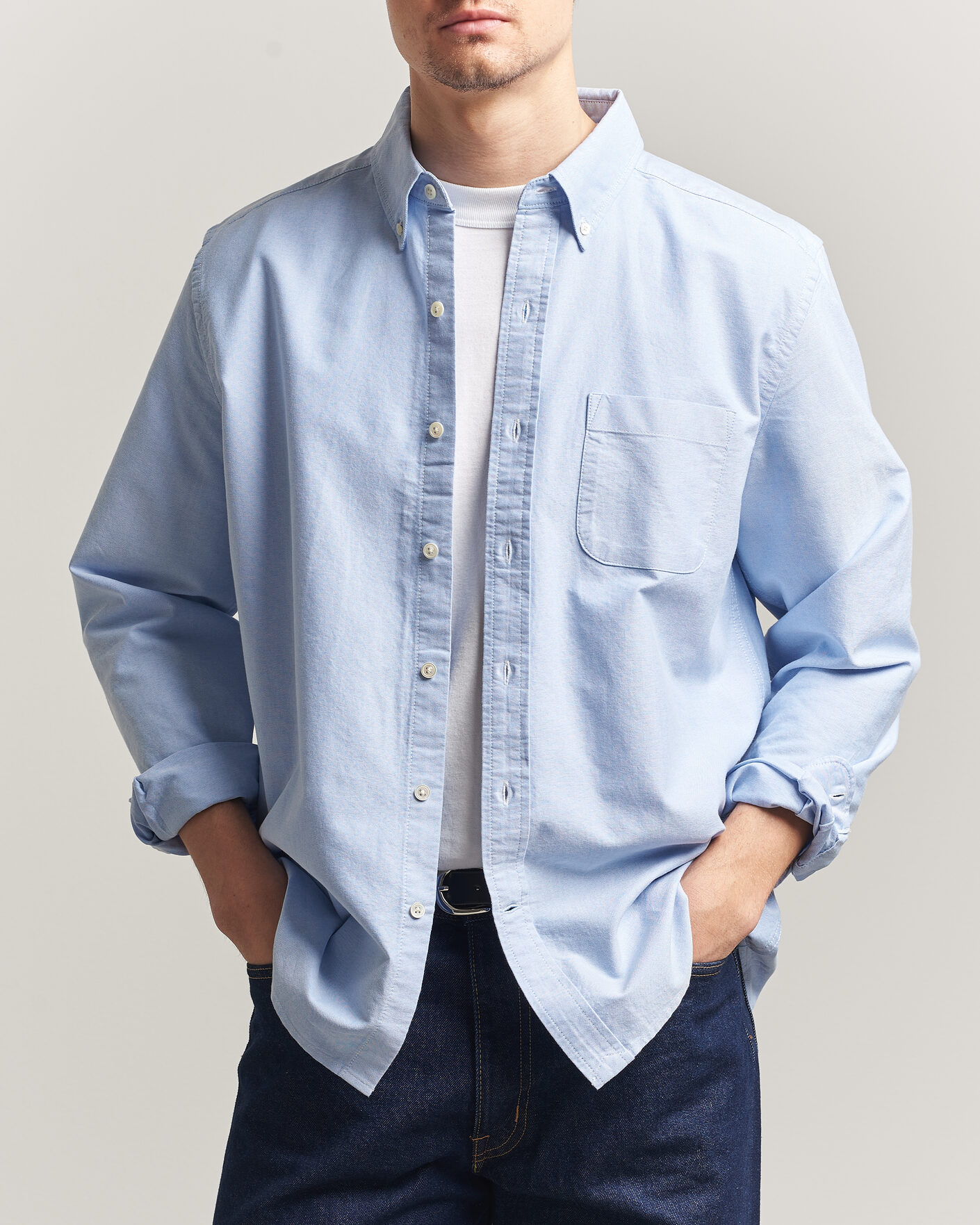 Herren | Hemden | A Day's March | Classic Oxford Shirt Light Blue