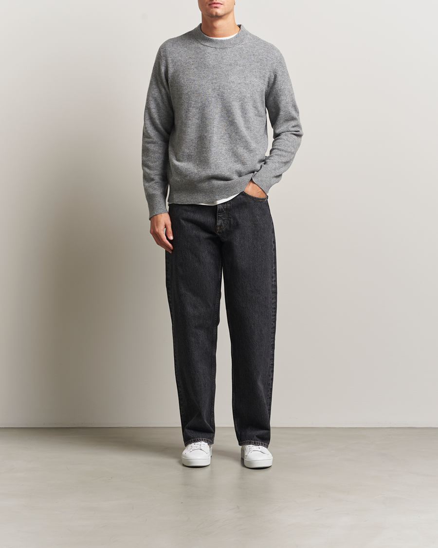 Herren | Pullover | A Day's March | Marlow Cashmere Blend Sweater Grey Melange