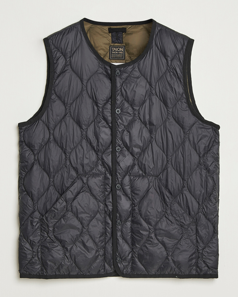 Herren | Westen | TAION | Military Crew Neck Down Vest Black