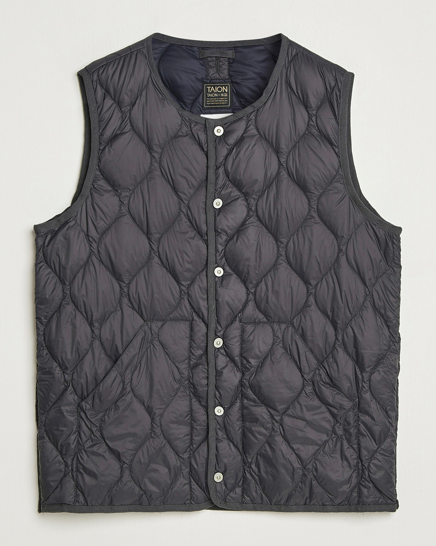 Herren | Westen | TAION | Military Crew Neck Down Vest Dark Grey