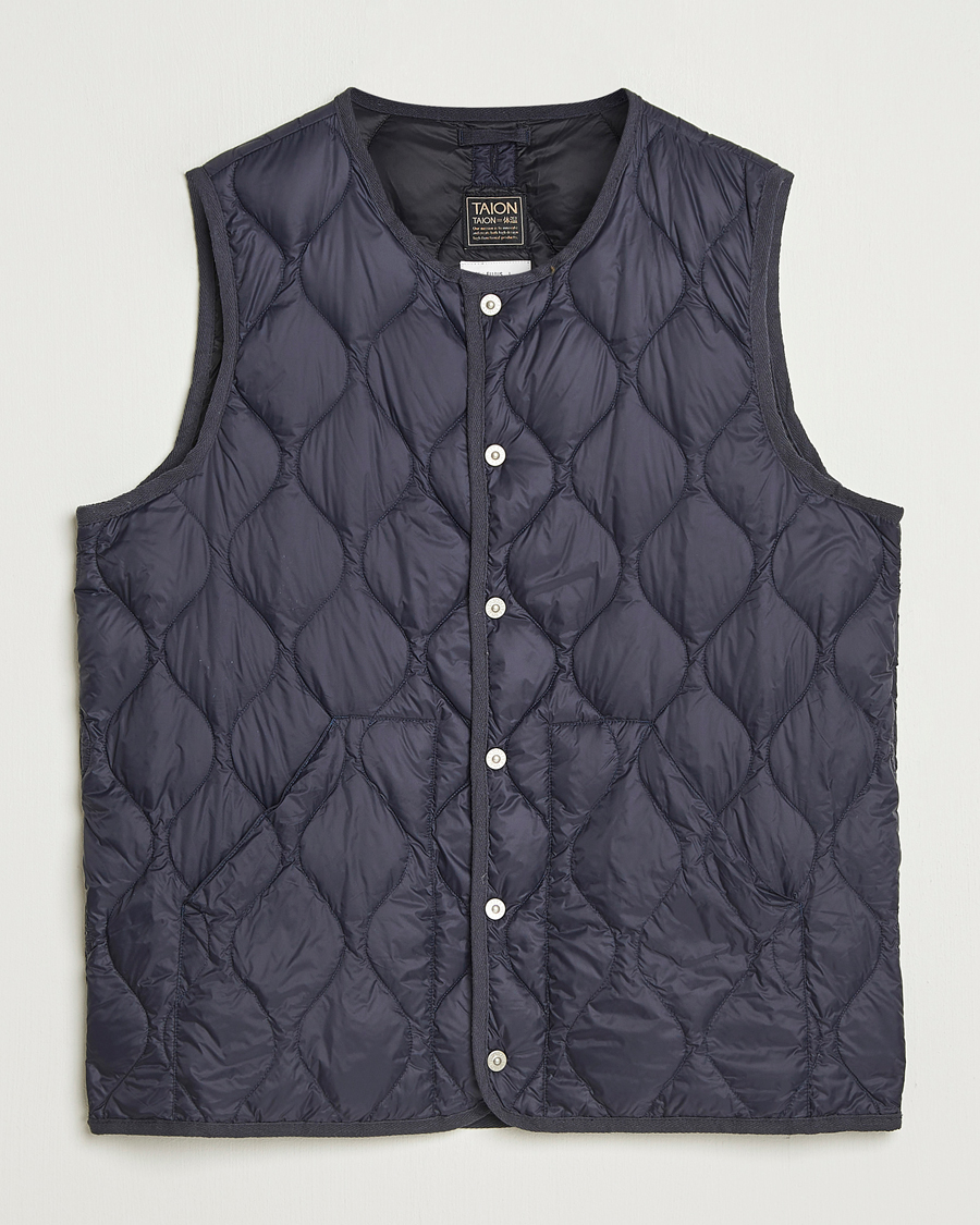 Herren | Westen | TAION | Military Crew Neck Down Vest Navy