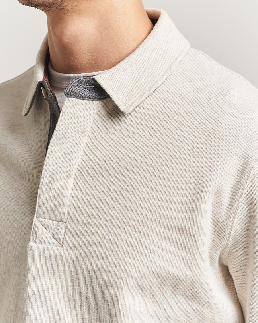 Herren | Poloshirts | GANT | Light Sacker Rib Long Sleeve Polo Seed Melange