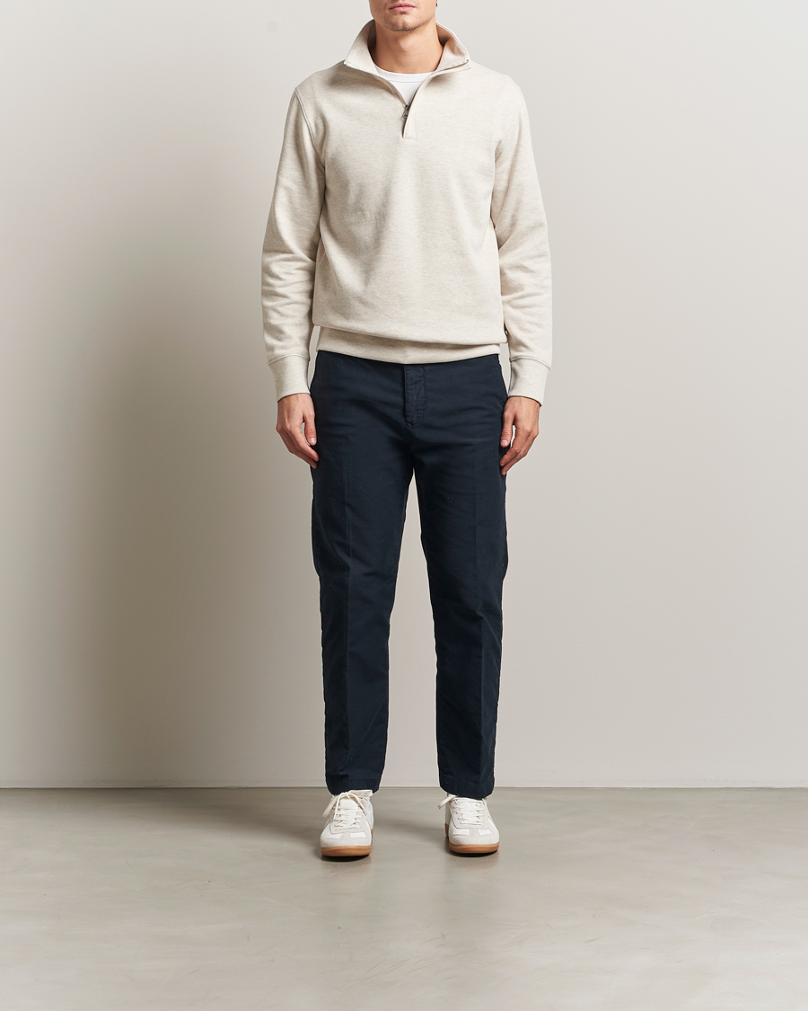 Herren | Pullover | Gant | Light Sacker Rib Half Zip Seed Melange