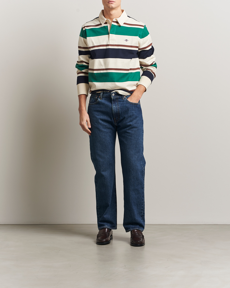 Herren | Pullover | GANT | Striped Heavy Rugger Cream Multi