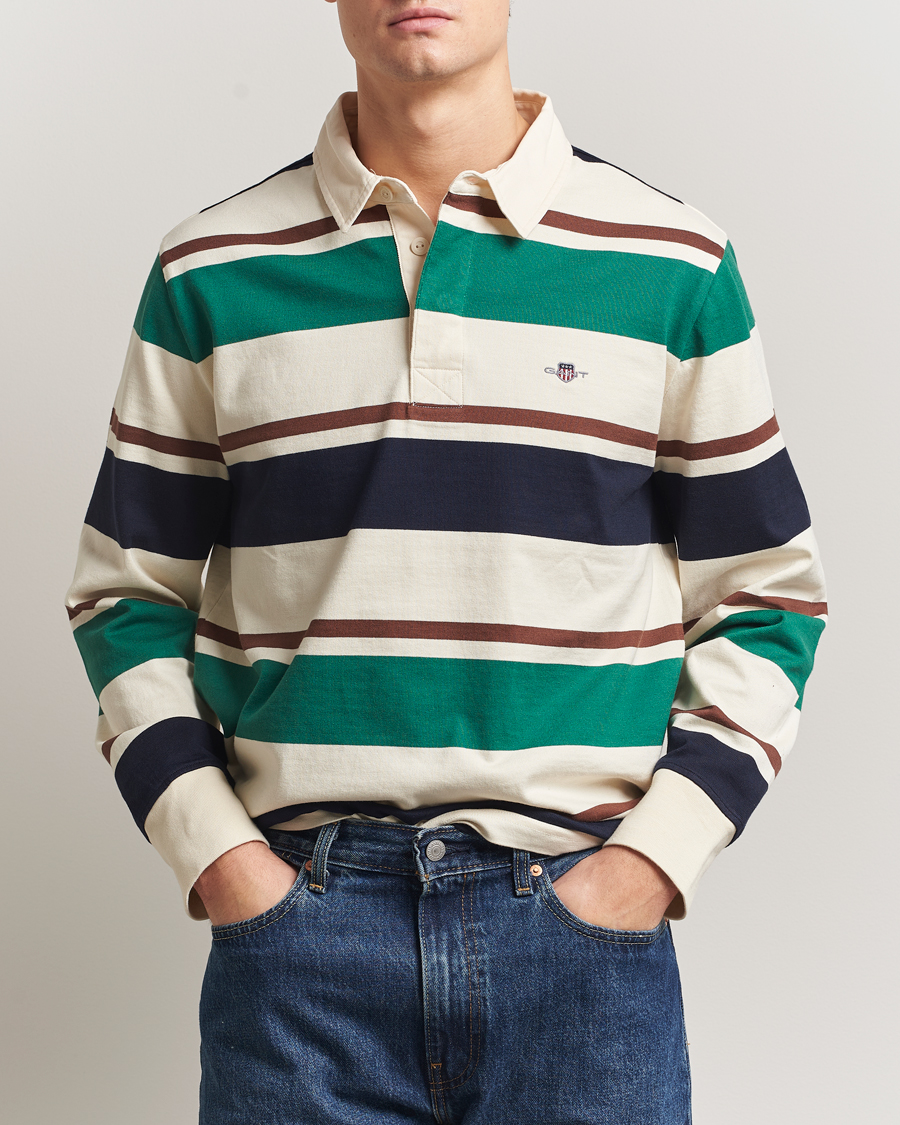 Herren | Pullover | Gant | Striped Heavy Rugger Cream Multi