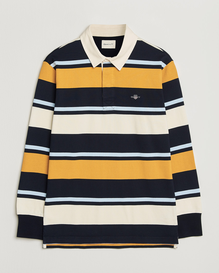 Herren | Pullover | GANT | Striped Heavy Rugger Evening Blue Multi