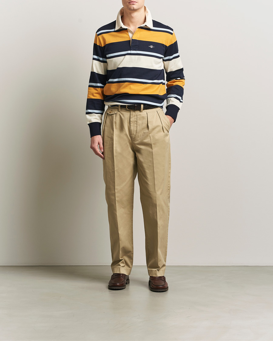 Herren | Pullover | GANT | Striped Heavy Rugger Evening Blue Multi