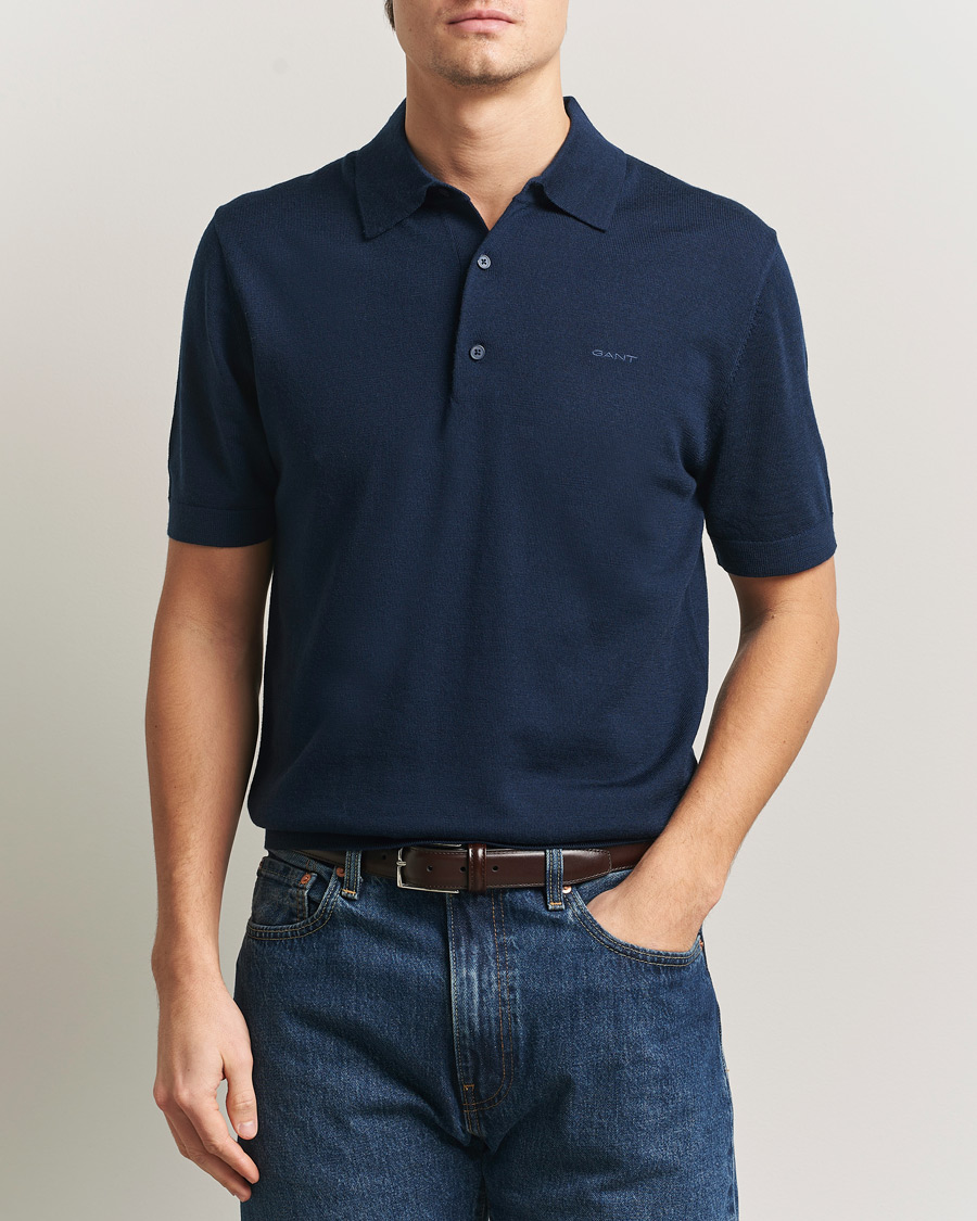 Herren | Poloshirts | GANT | Extrafine Merino Polo Marine