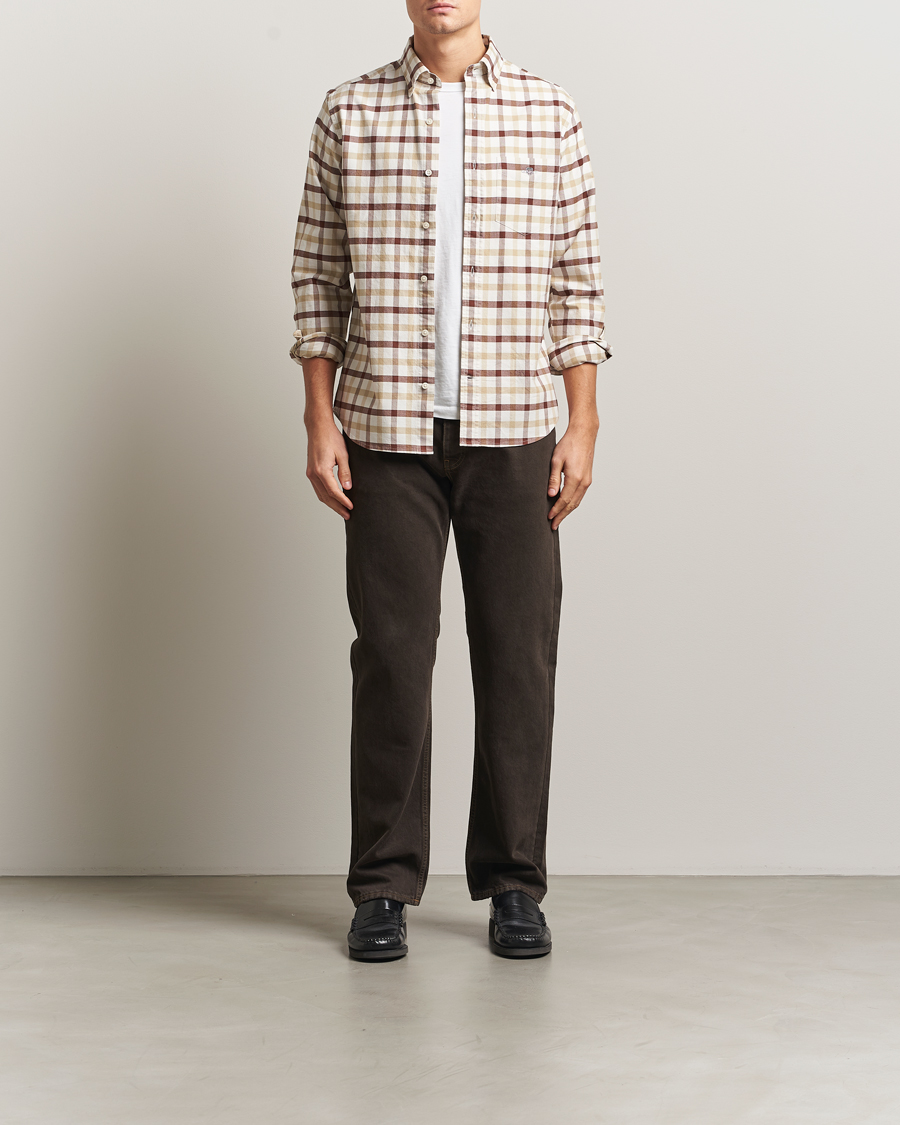 Herren | Hemden | Gant | Regular Fit Oxford Checked Shirt Mahogany Brown
