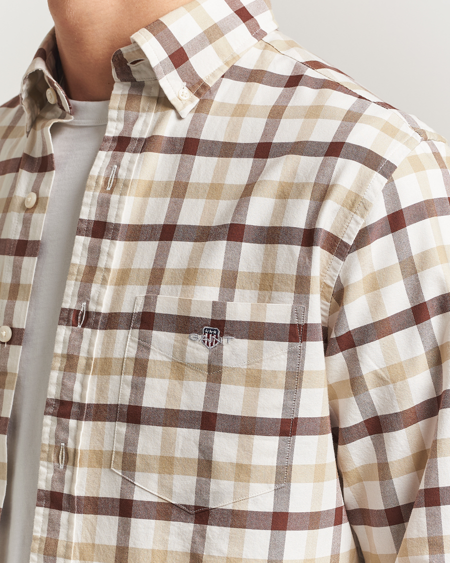 Herren | Hemden | Gant | Regular Fit Oxford Checked Shirt Mahogany Brown