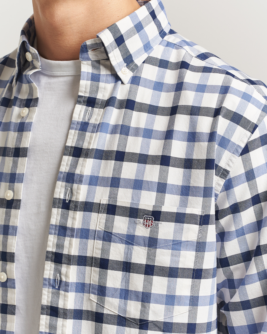 Herren | Hemden | GANT | Regular Fit Oxford Checked Shirt Greyish Blue