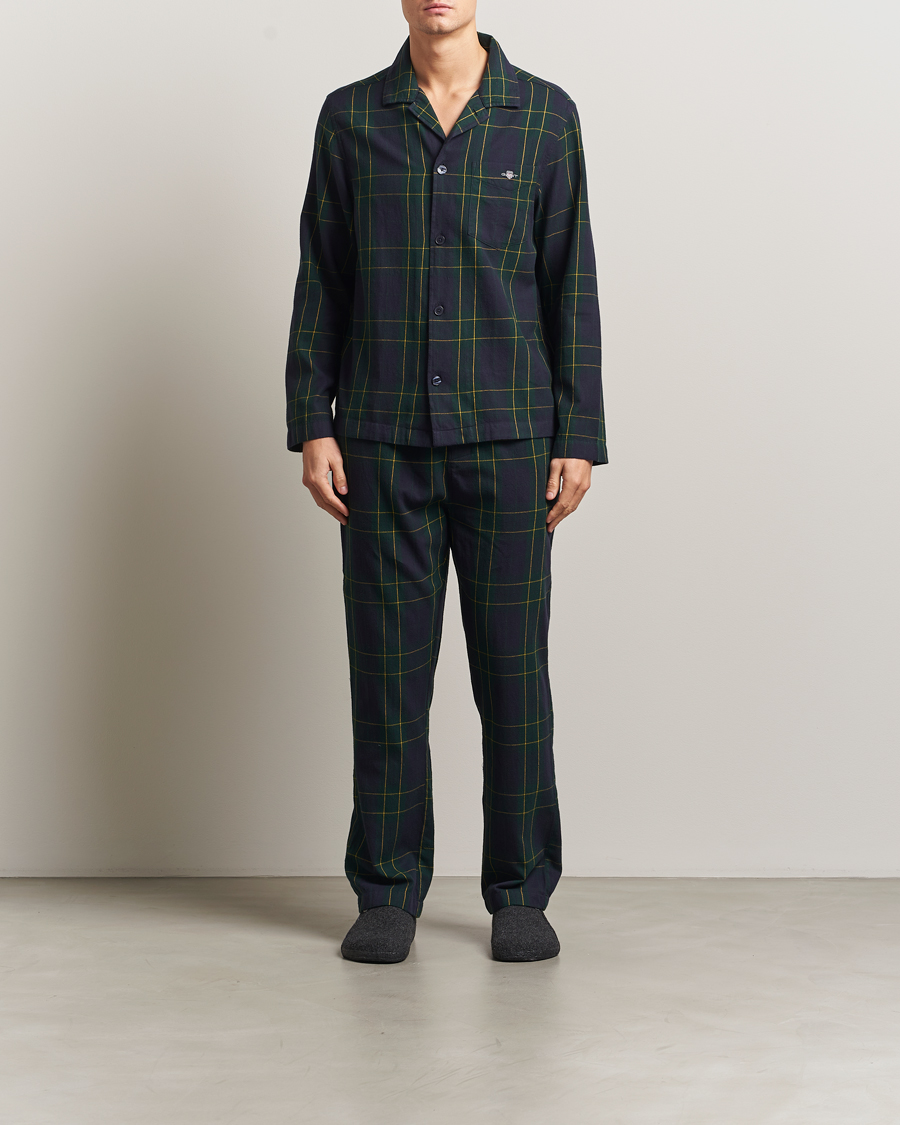 Herren | Schlafanzüge & Bademäntel | GANT | Flannel Checked Pyjama Set Forest Green