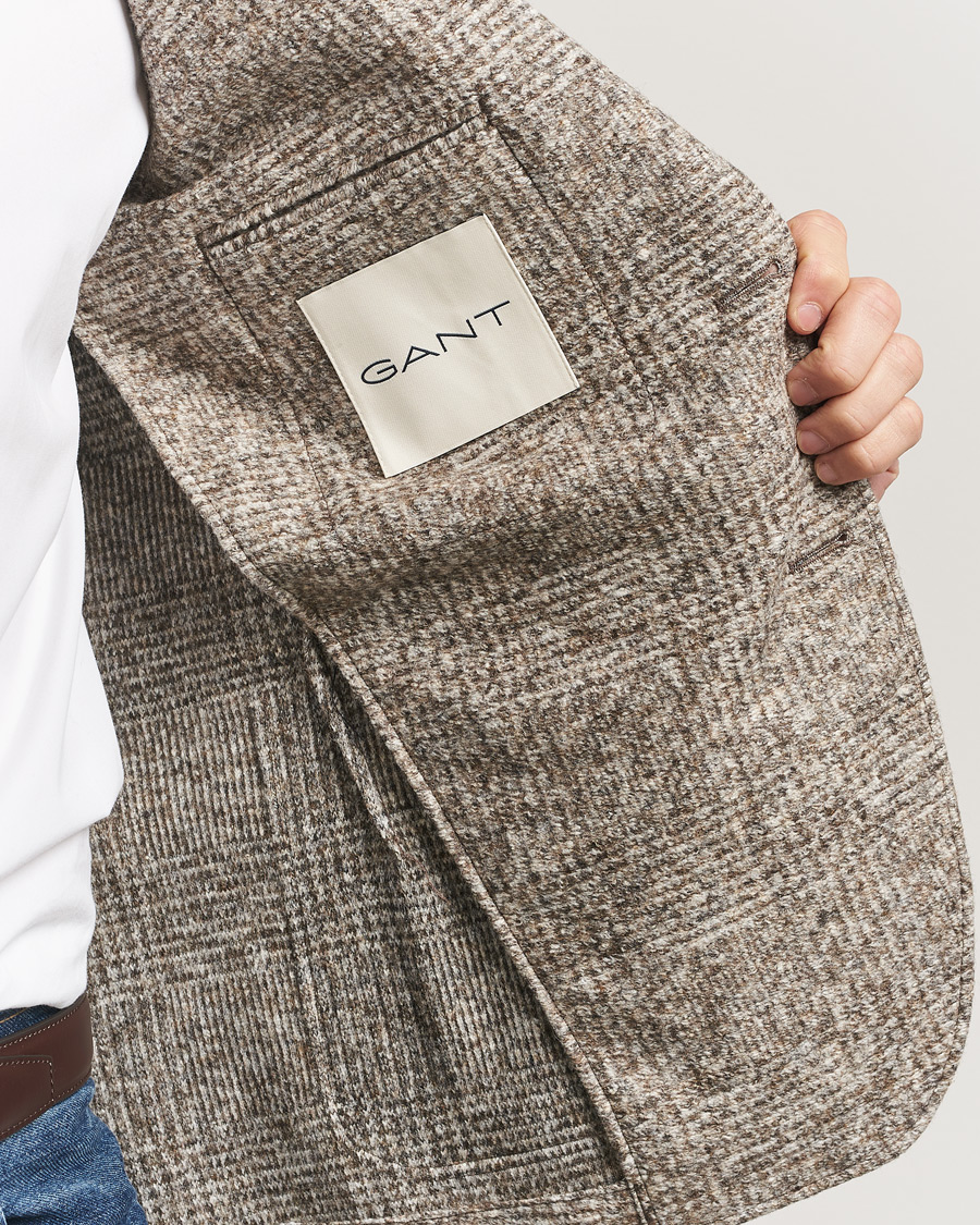 Herren | Sakkos | GANT | Wool Checked Blazer Seed Melange