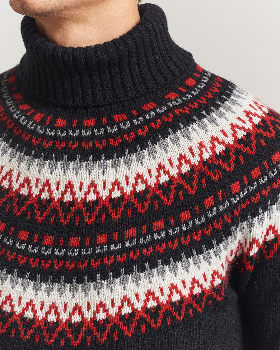 Herren | Pullover | GANT | Fairisle Knitted Turtleneck Black