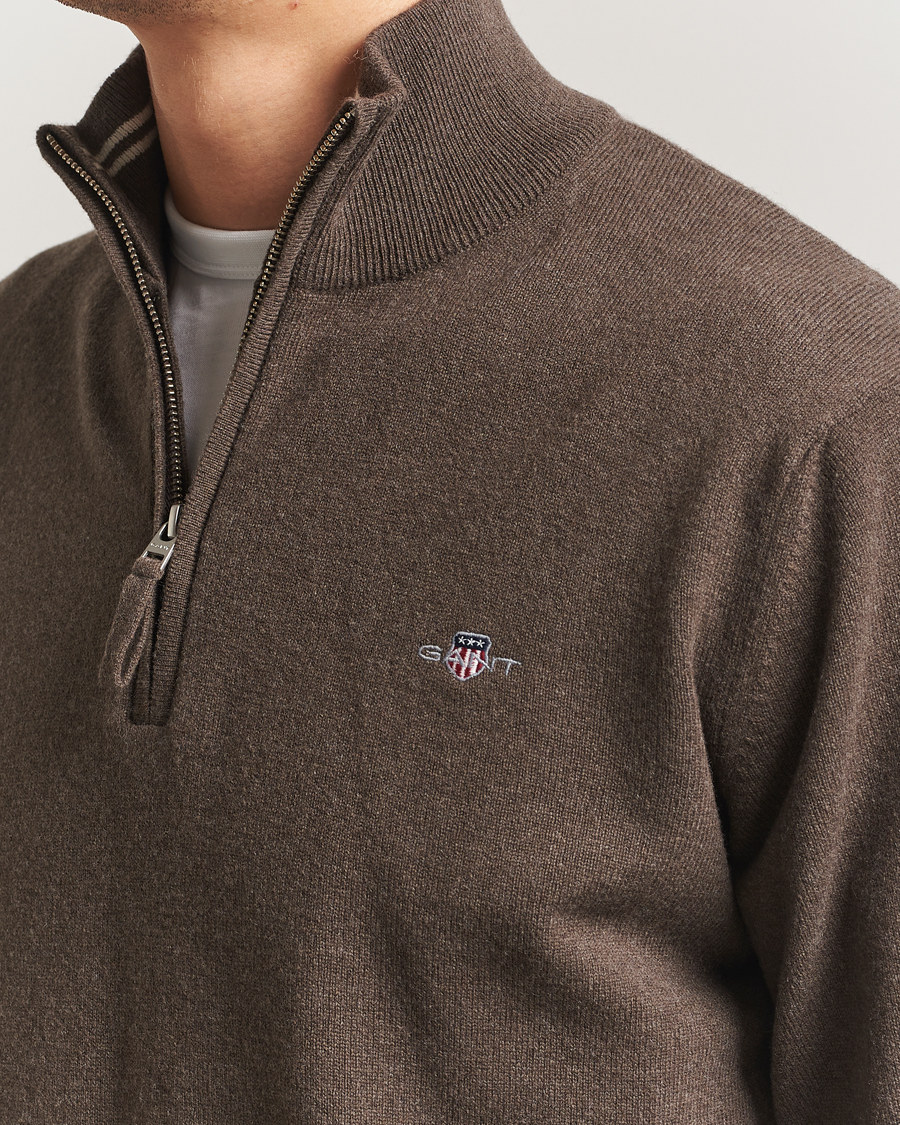 Herren | Pullover | GANT | Superfine Lambswool Half Zip Seawood Melange