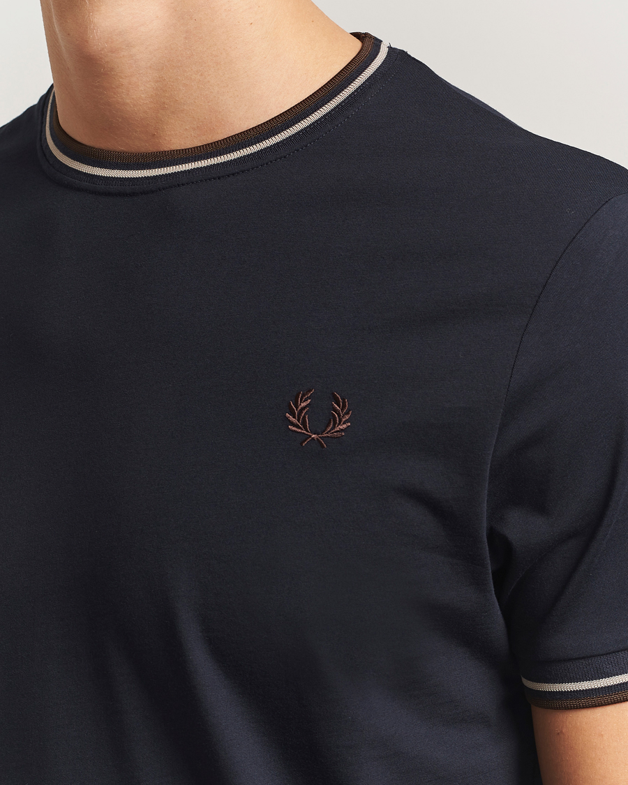 Herren | T-Shirts | Fred Perry | Twin Tipped T-Shirt Navy