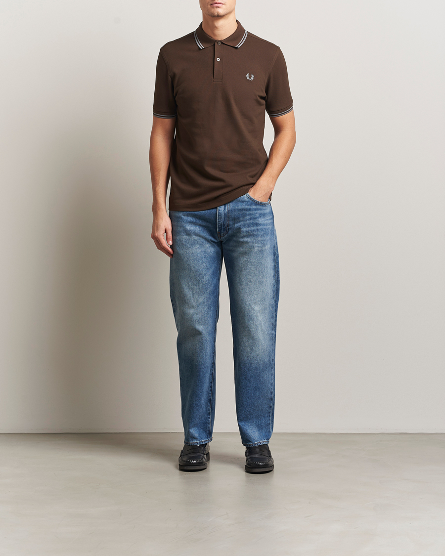 Herren | Poloshirts | Fred Perry | Twin Tipped Shirt Burnt Tobacco