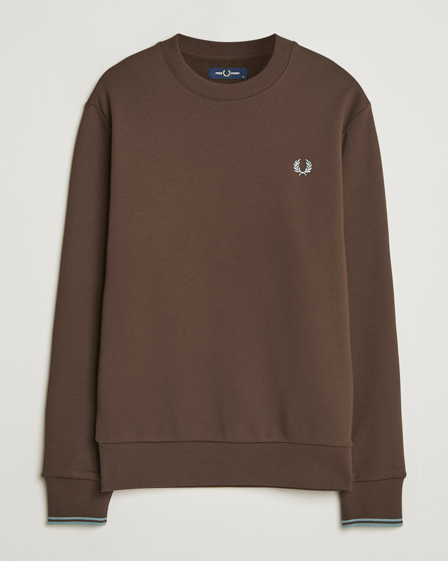 Herren | Pullover | Fred Perry | Crew Neck Sweatshirt Burnt Tobacco