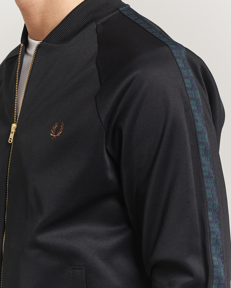 Herren | Pullover | Fred Perry | Blackwatch Tartan Taped Track Jacket Black