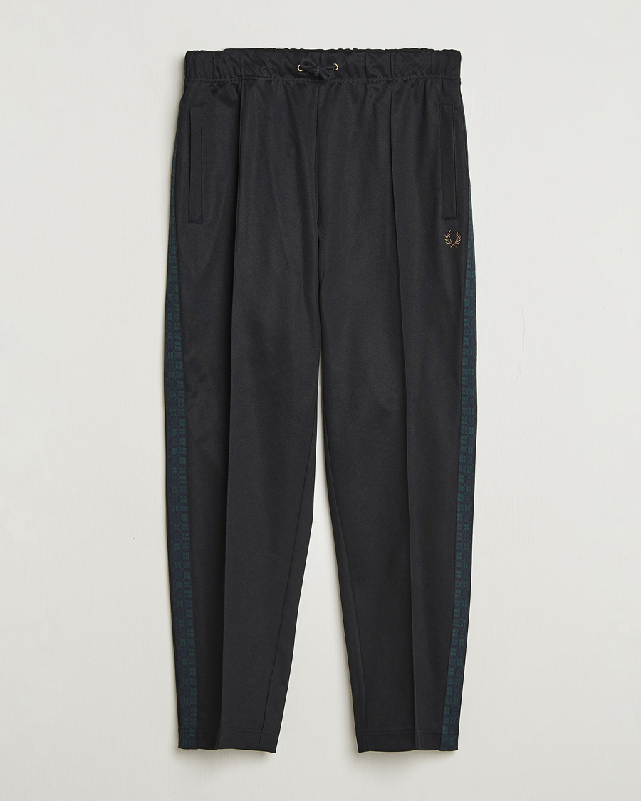 Herren | Hosen | Fred Perry | Blackwatch Tartan Taped Track Pants Black