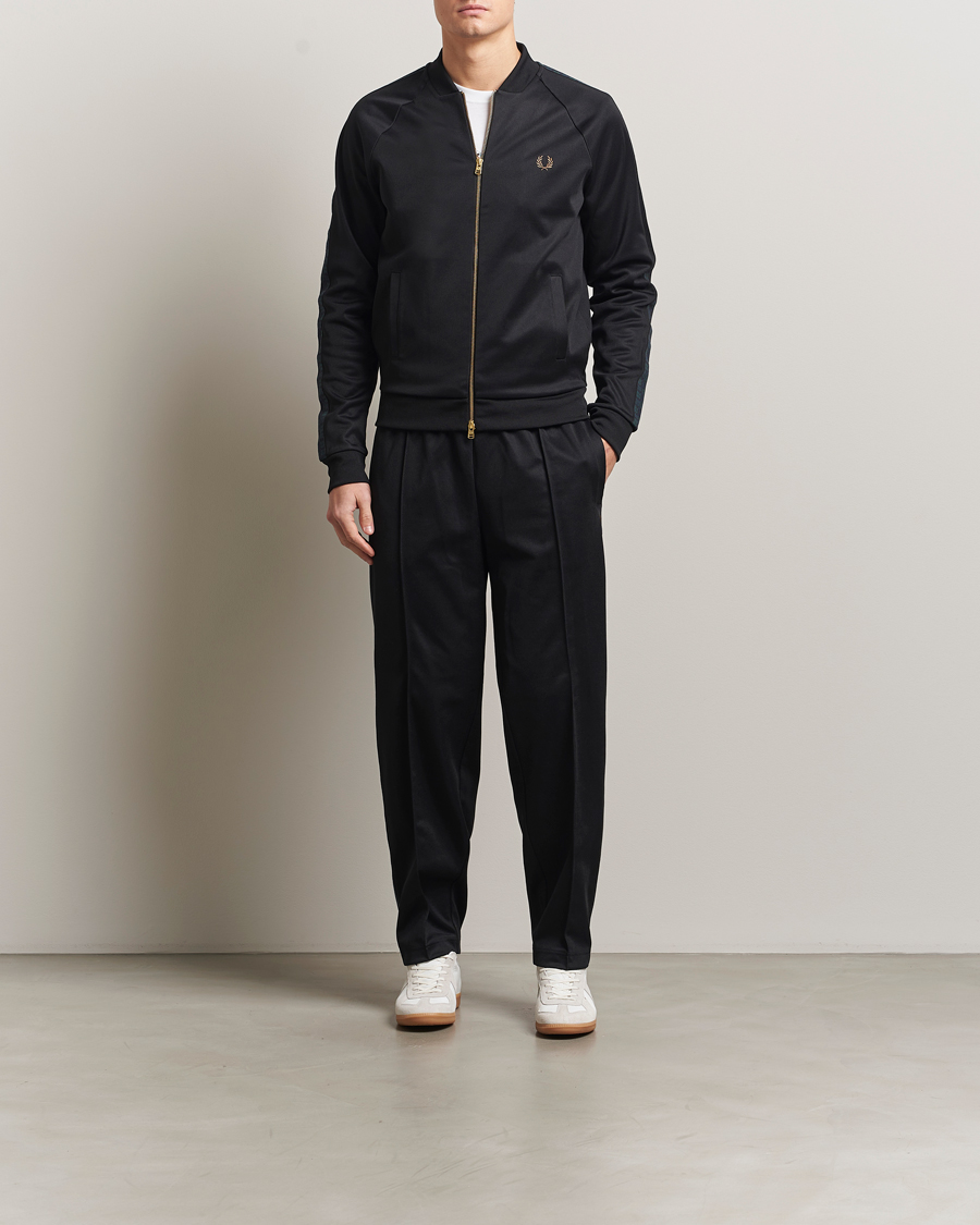 Herren | Hosen | Fred Perry | Blackwatch Tartan Taped Track Pants Black