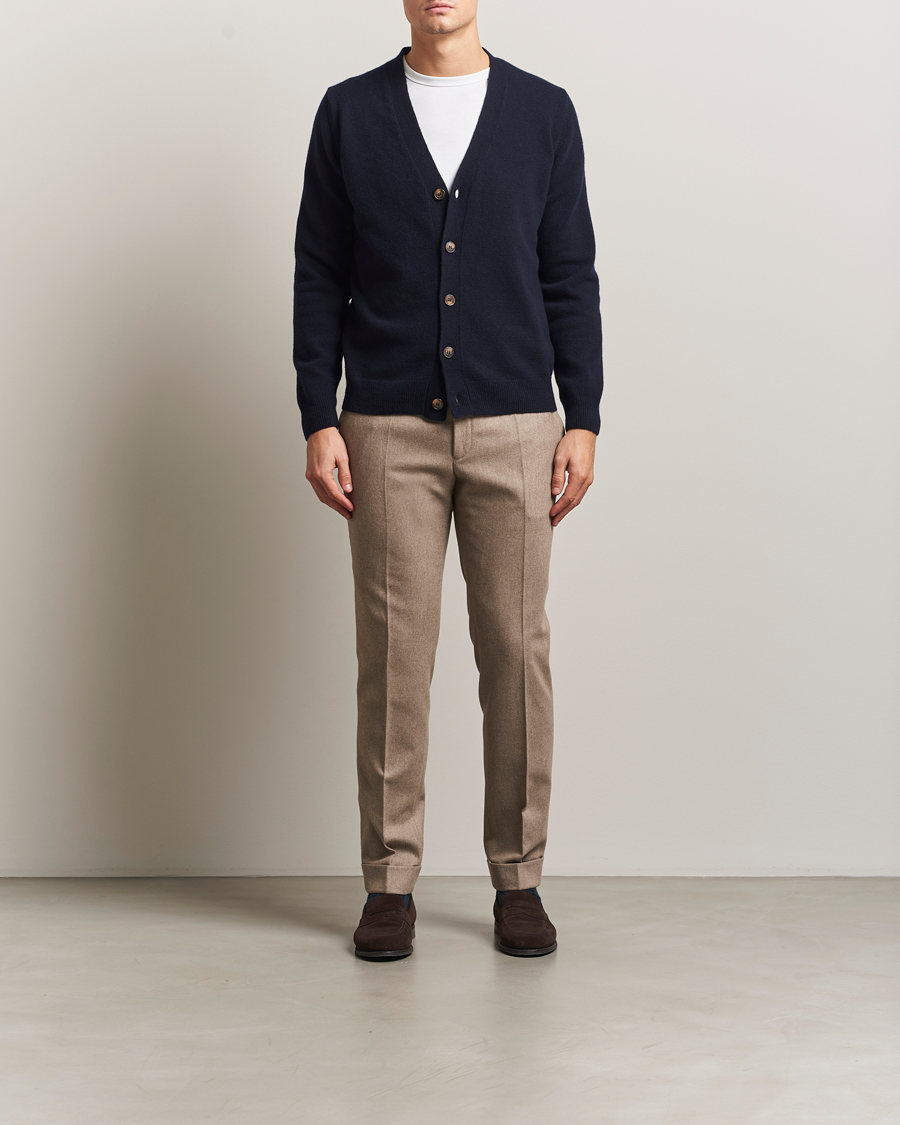 Herren | Pullover | Oscar Jacobson | Eduardo Wool Cardigan Navy